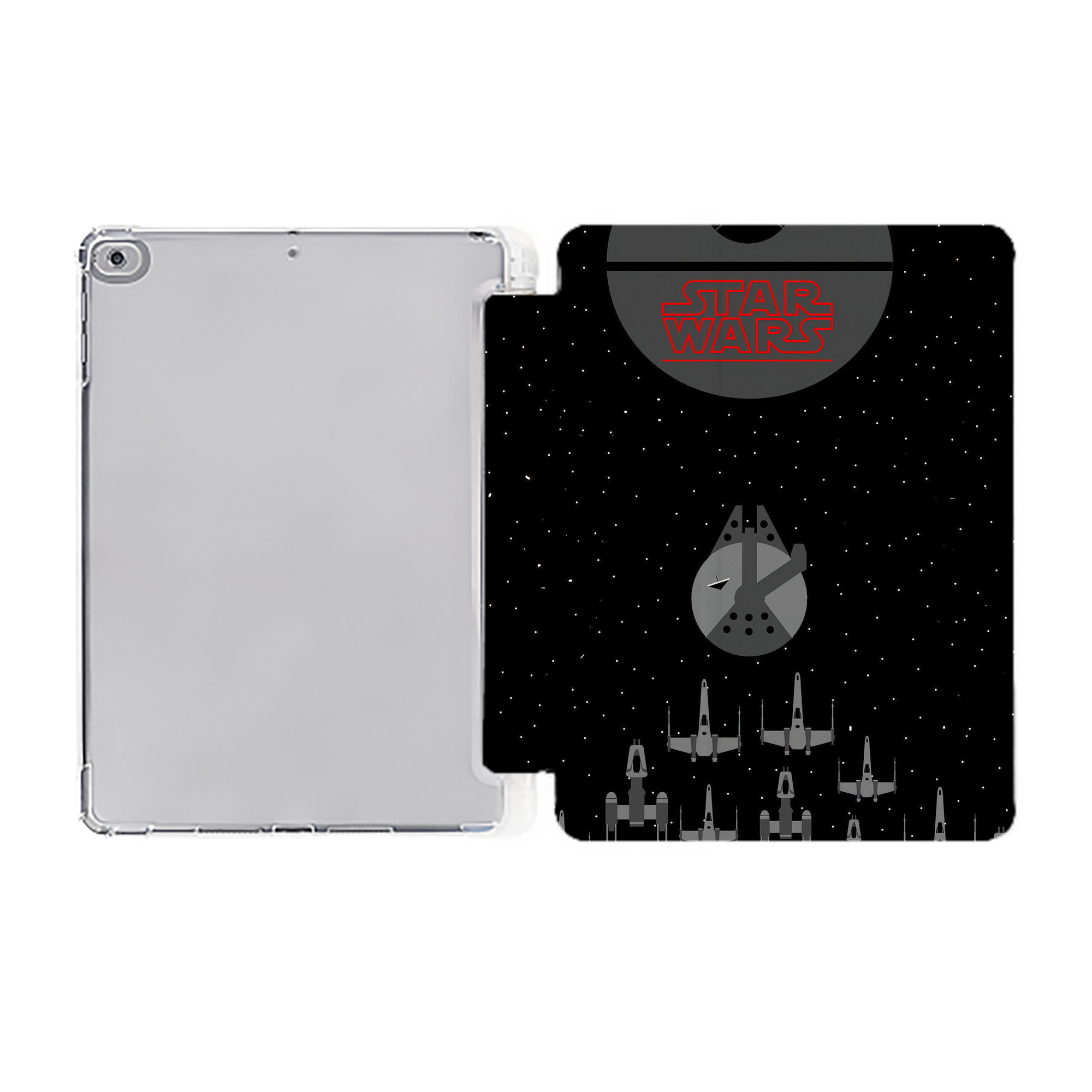 （画像用） スター・ウォーズ Star Wars IPad ケース ペン収納付き 三つ折りスタンド PUレザー×シリコン 対応機種9.5/10.5/10.9インチ